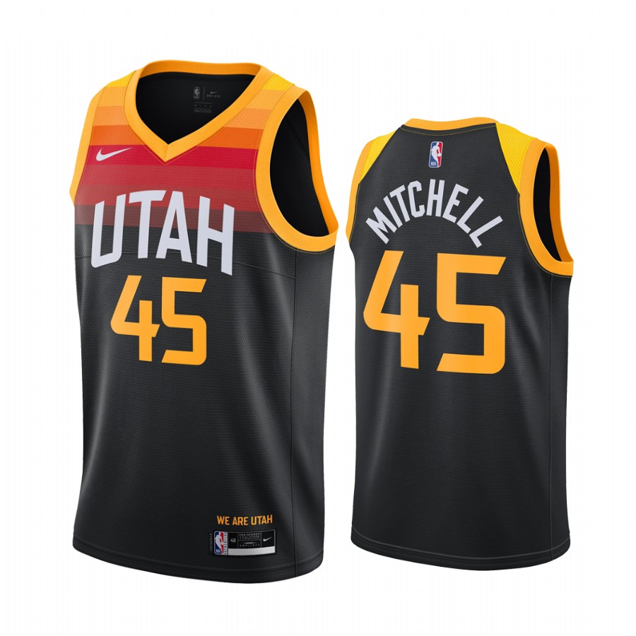 Men Utah Jazz #45 Mitchell black Game Nike NBA Jerseys->utah jazz->NBA Jersey